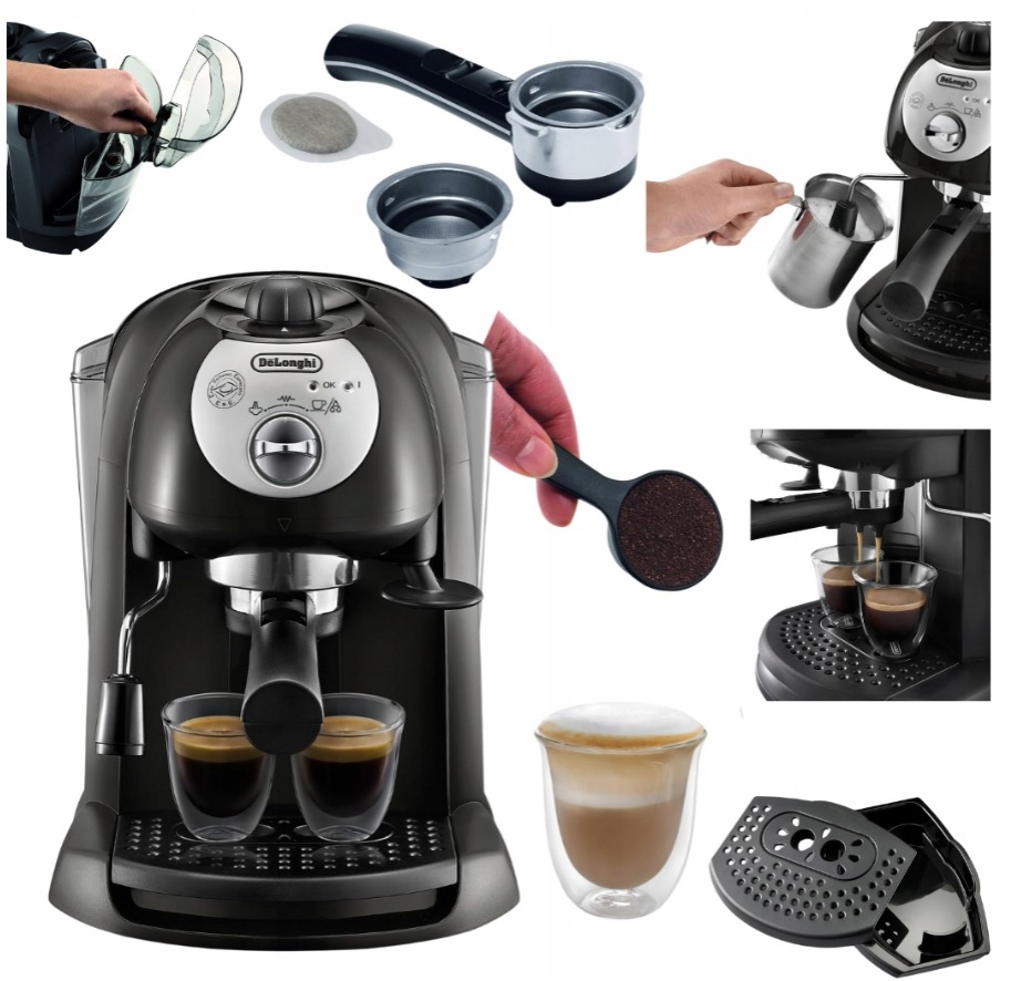 De'Longhi EC 201CD.B 1100 W portafiltračný espresso kávovar, čierny